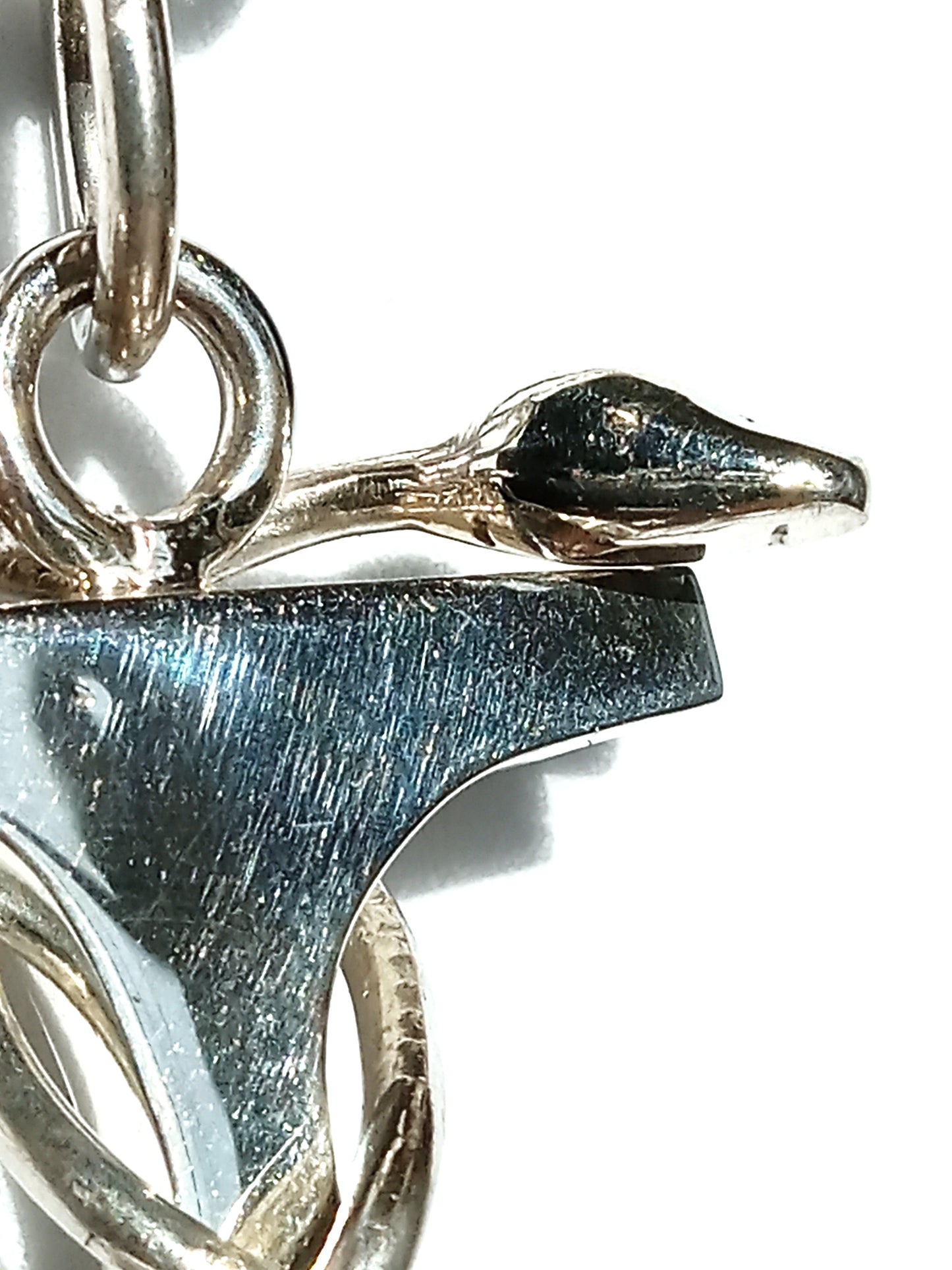 Sterling Silver Snake-Anchor Necklace