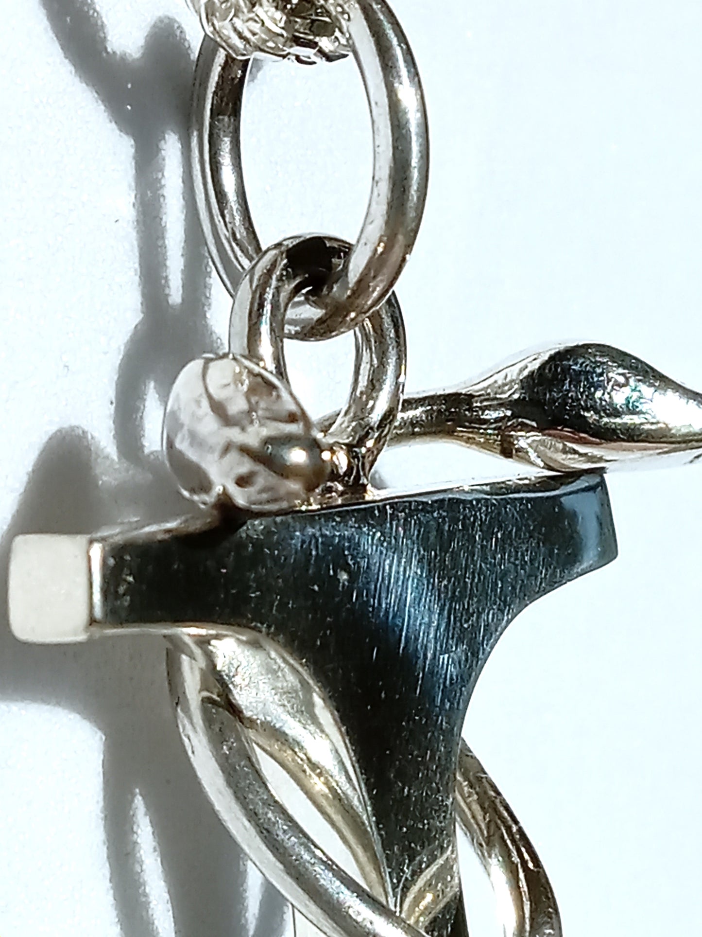 Sterling Silver Snake-Anchor Necklace