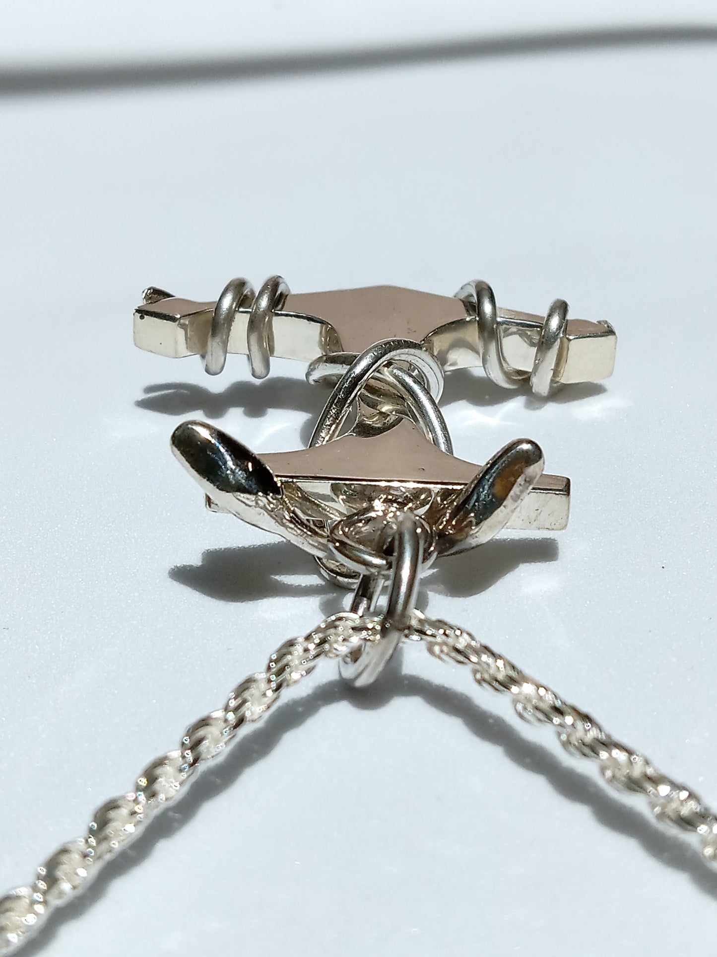 Sterling Silver Snake-Anchor Necklace