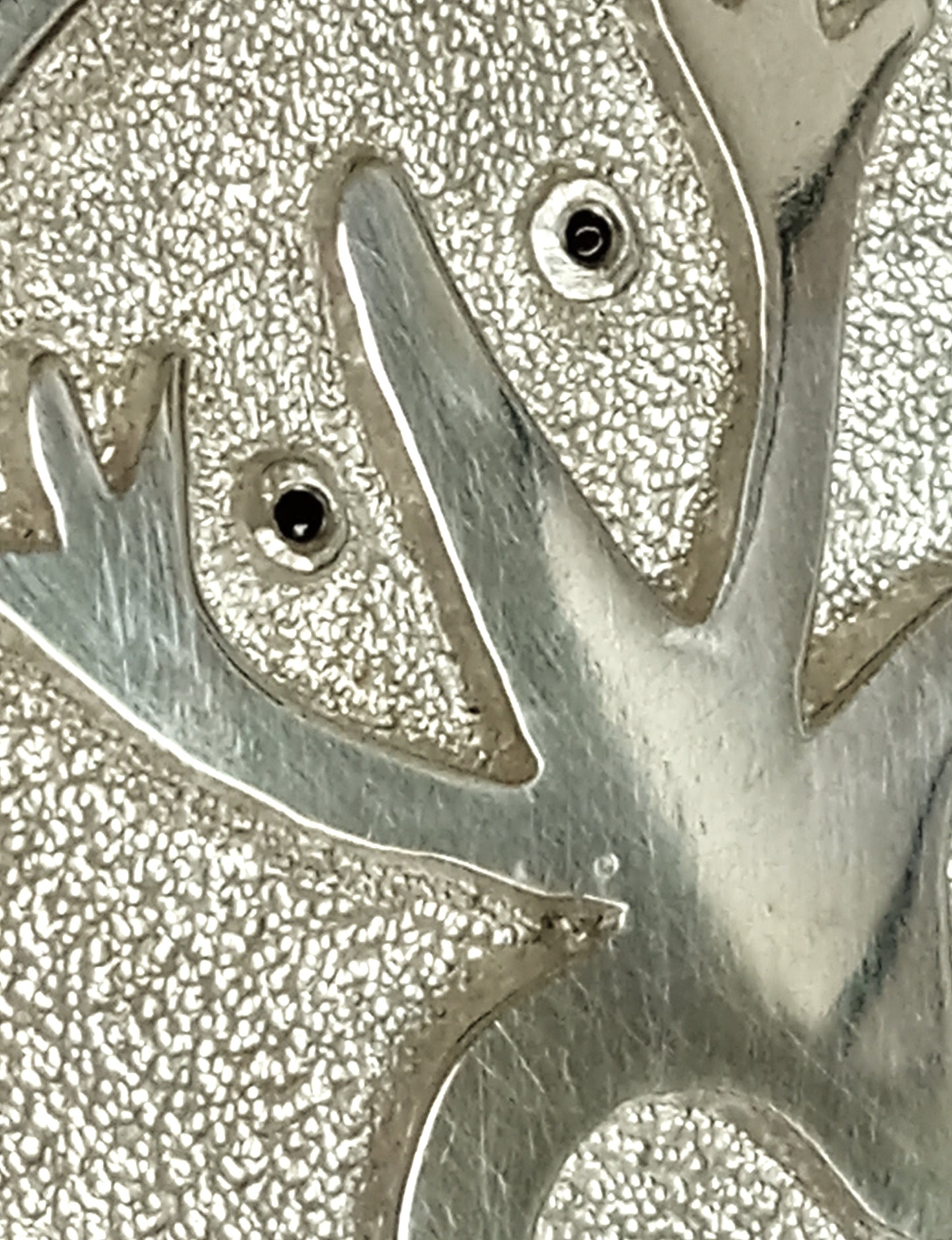 Sterline Silver Sand Cast Pendant and Black Spinel