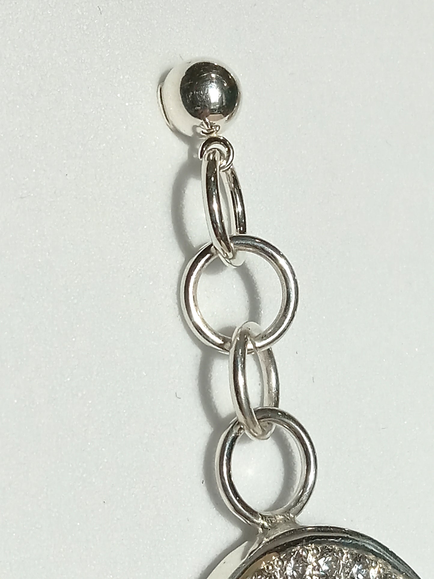 Unakite and Cubic Zireconia Sterling Silver Pendent and Earing Set