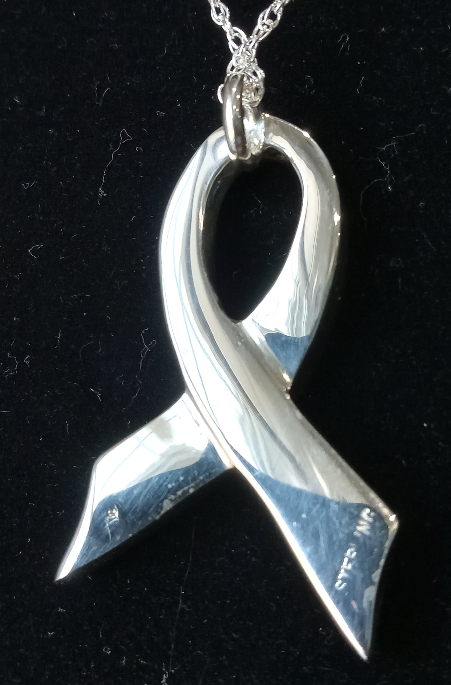 Cancer Awareness Sterling Silver and Cubic Zirconia Pendant