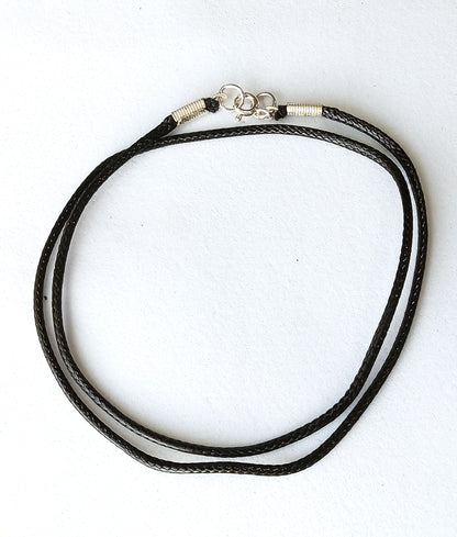 Black Leather 18" Necklace