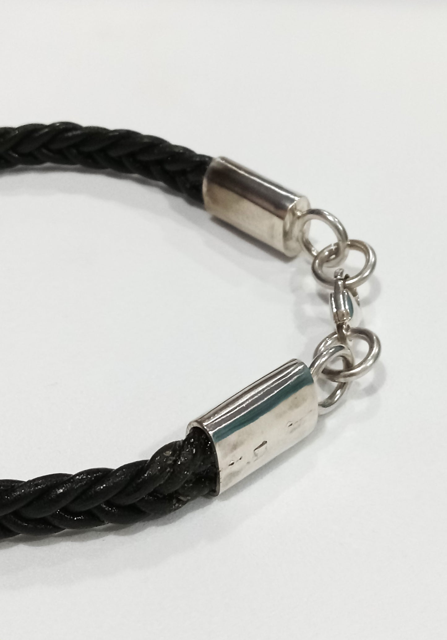 Leather Black Hand Woven Bracelet