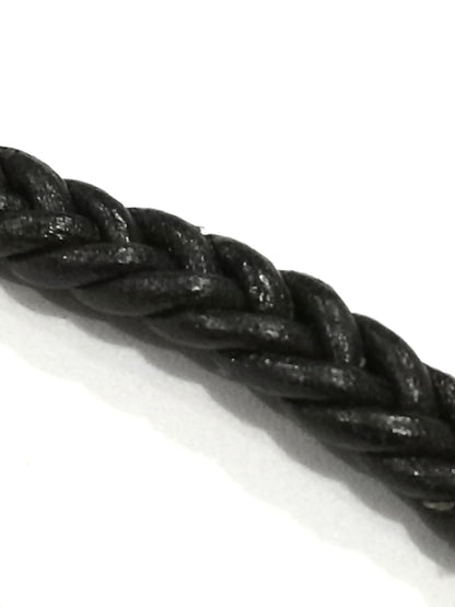 Leather Black Hand Woven Bracelet