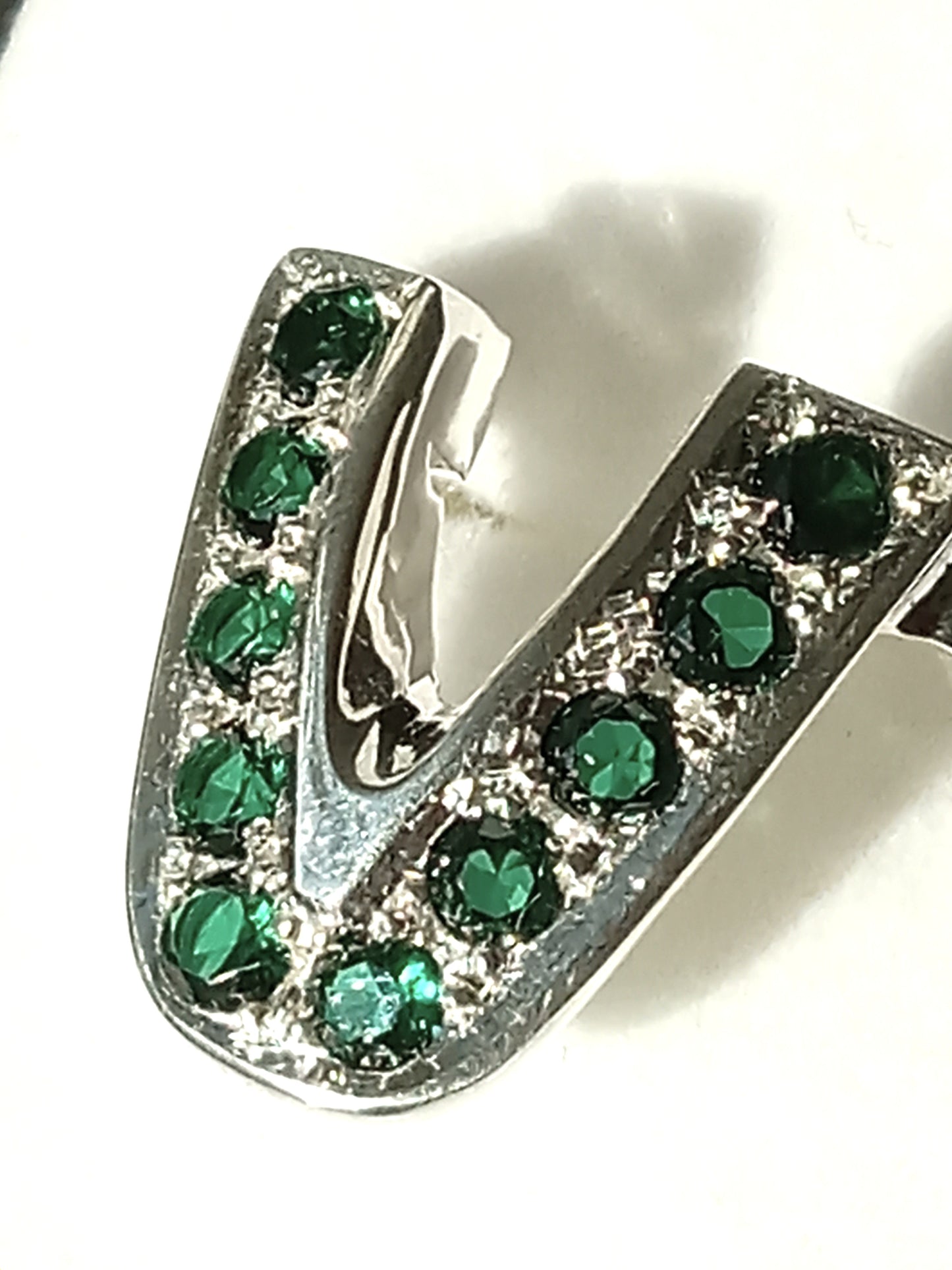 Ladies Sterling Silver and Emerald Ring