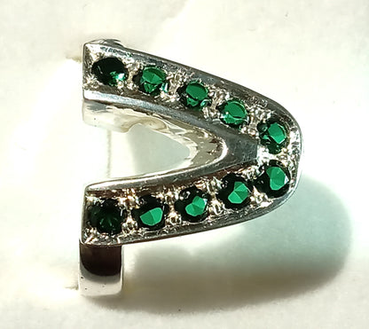 Ladies Sterling Silver and Emerald Ring
