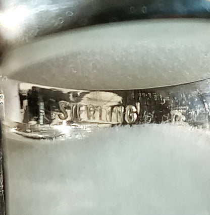 Ladies Sterling Silver and Emerald Ring