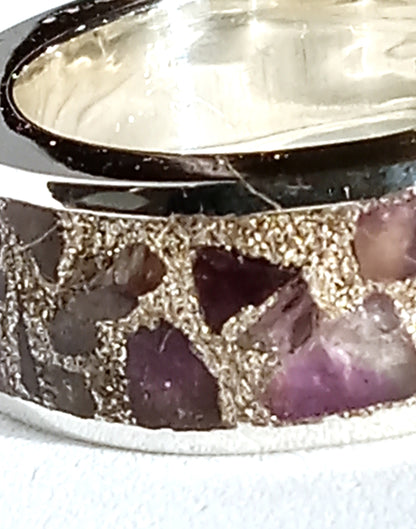 Sterling Silver Inlay Amethyst Men Ring