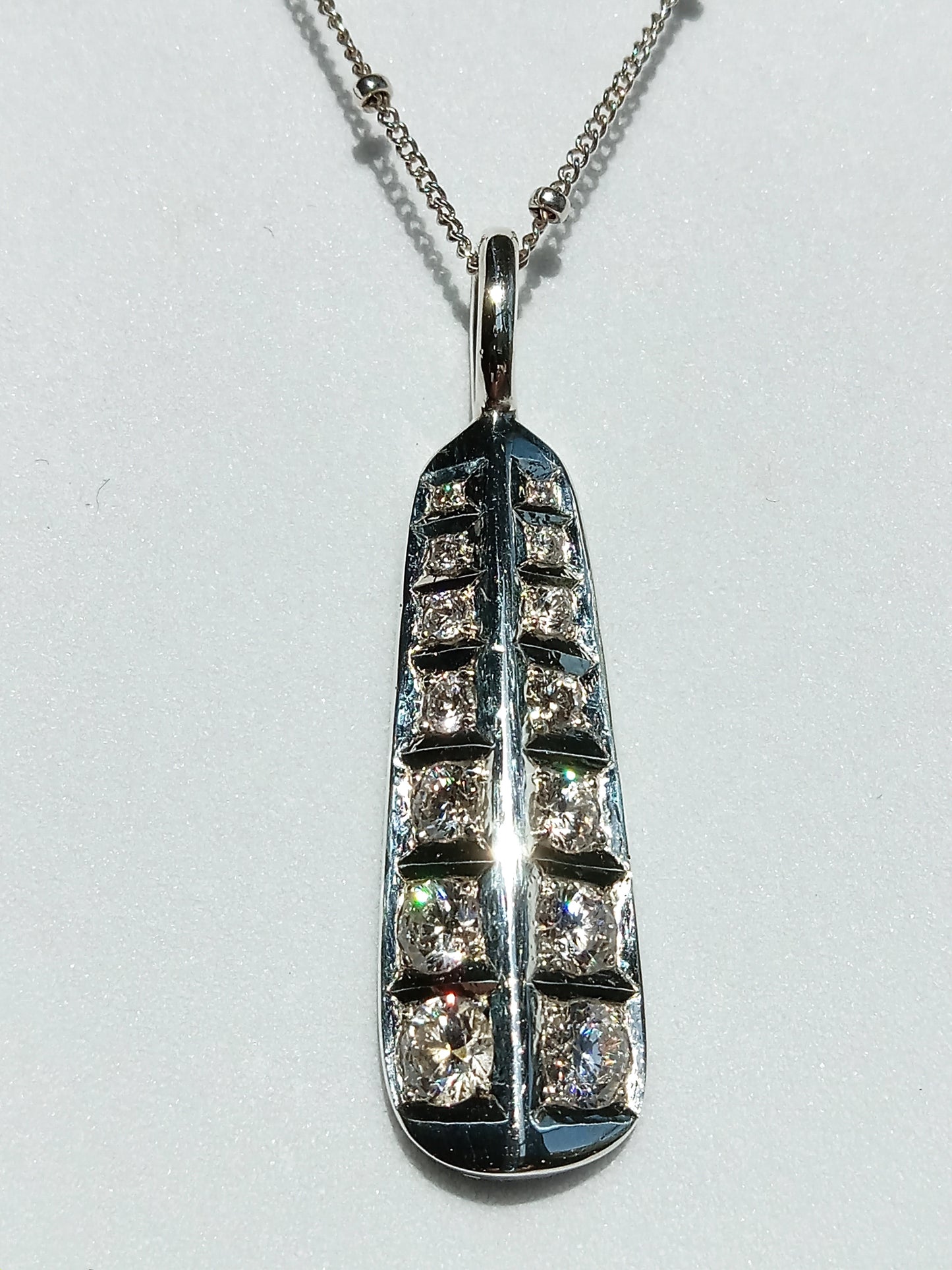 Sterling Silver Drop Cubic Zirconia Necklace