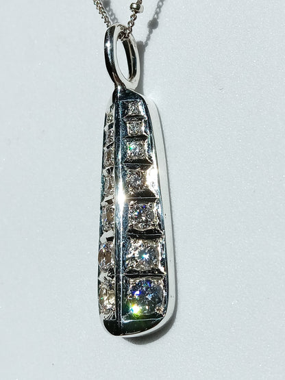 Sterling Silver Drop Cubic Zirconia Necklace