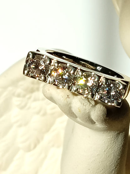 Sterling Silver Sand Casted Cubic Zirconia Ring.