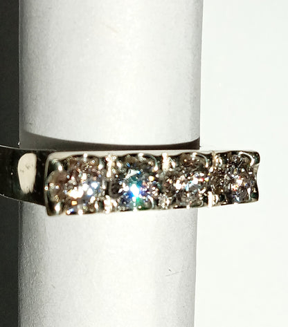 Sterling Silver Sand Casted Cubic Zirconia Ring.