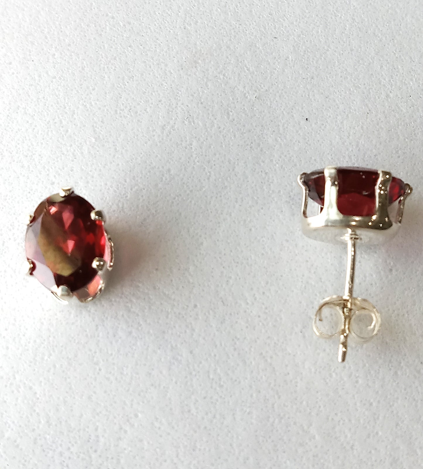 Sterling Silver and Garnet Ear Rings