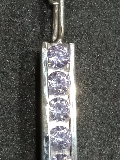 Cubic Zirconia Channel Set Sterling Sliver Earring