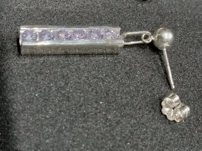 Cubic Zirconia Channel Set Sterling Sliver Earring