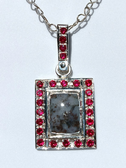 Sterling Silver Red Cubic Zirconia Necklace