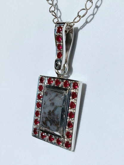 Sterling Silver Red Cubic Zirconia Necklace