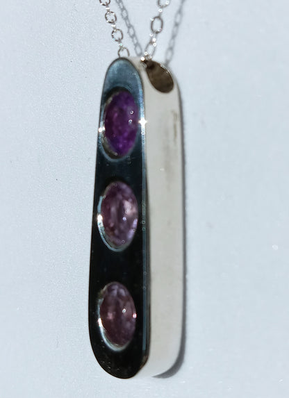 Sterling Silver Sand Casted Amethyst Necklace