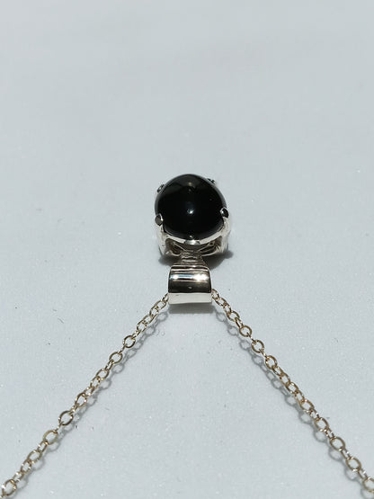 Sterling Silver Black Onyx Necklace