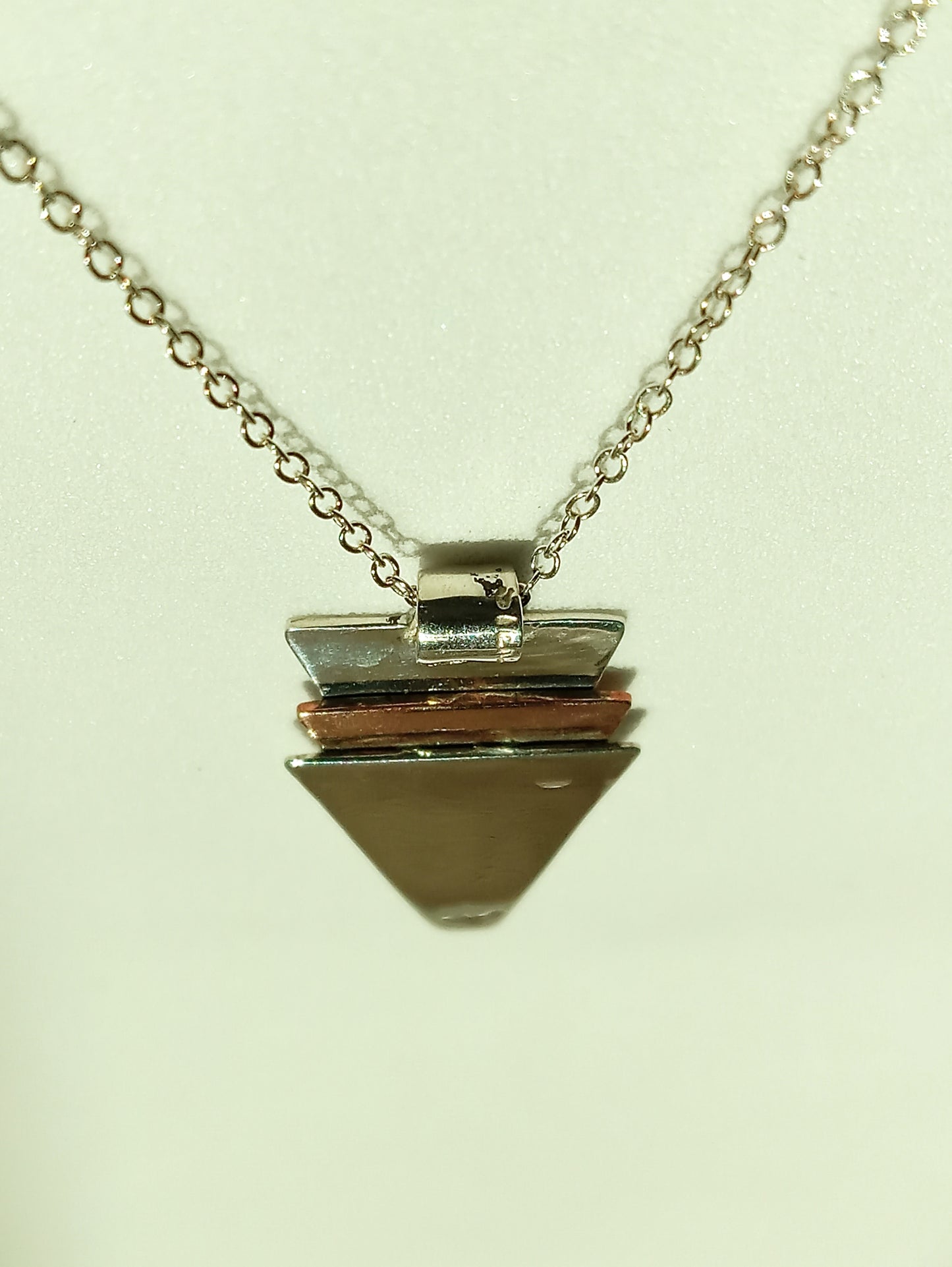 Sterling Silver and Copper Textured Necklace