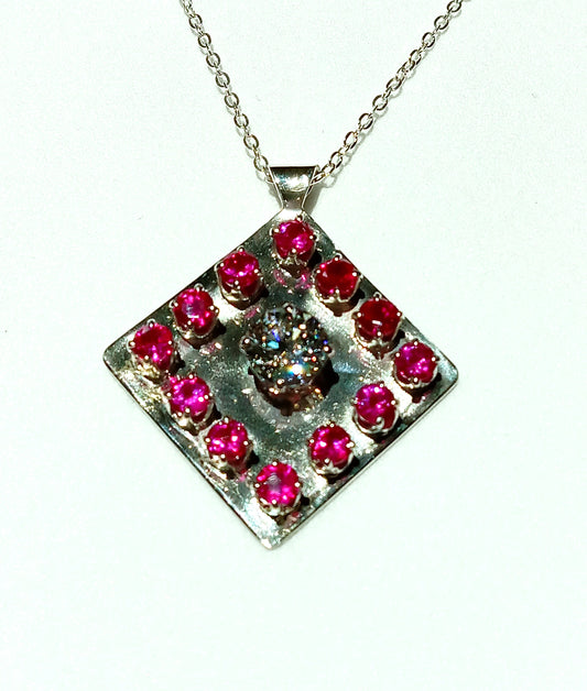 Sterling Silver Lab Created Ruby Necklace