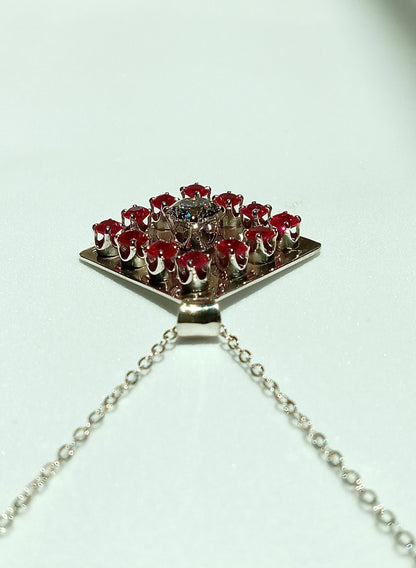 Sterling Silver Lab Created Ruby Necklace