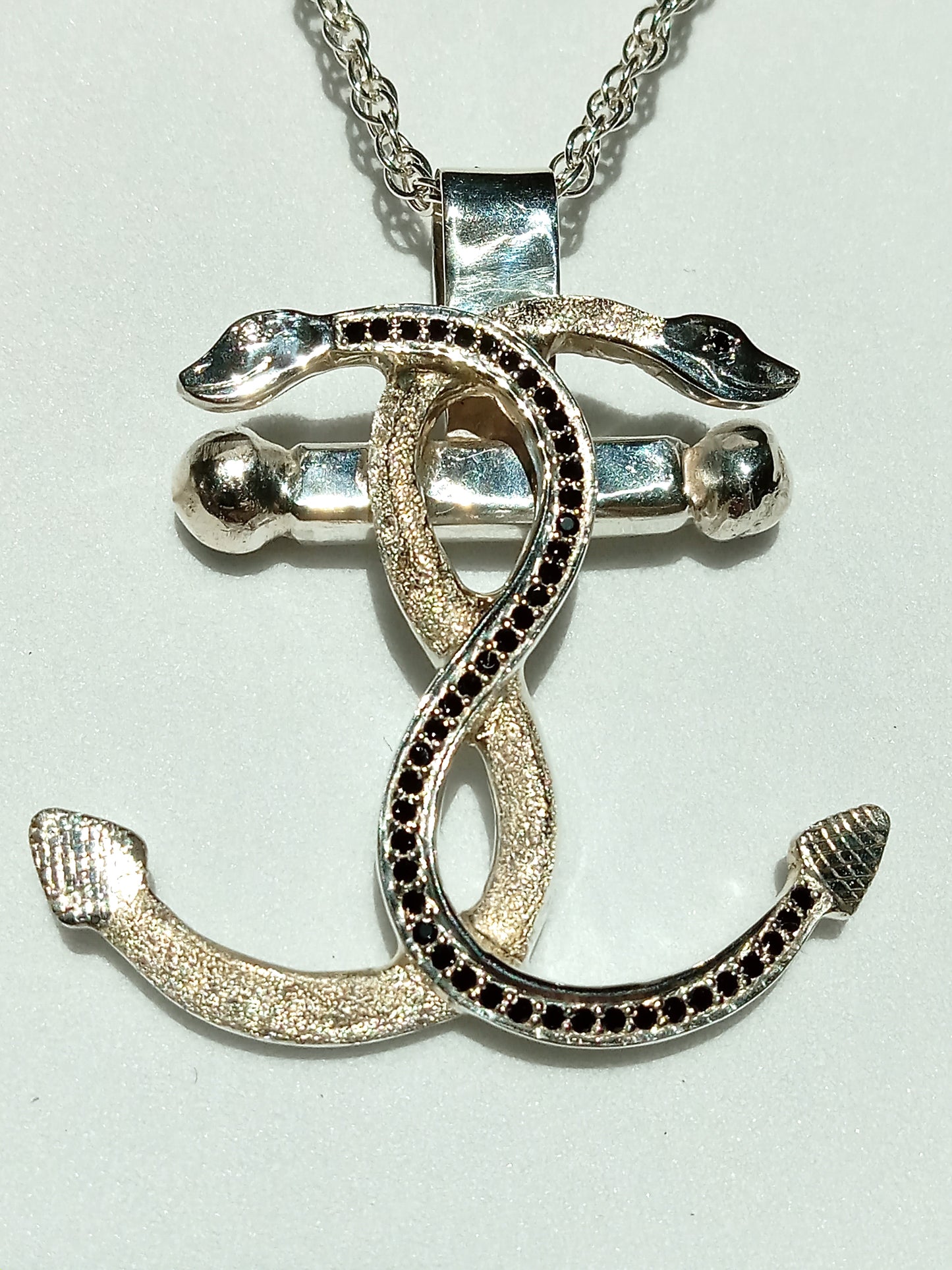 Sterling Silver Double Headed Snake Anchor