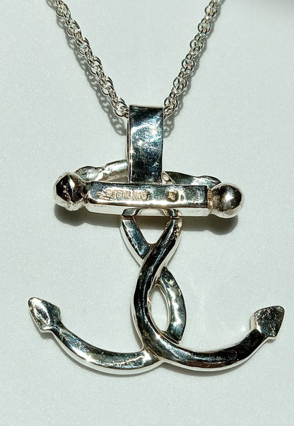 Sterling Silver Double Headed Snake Anchor