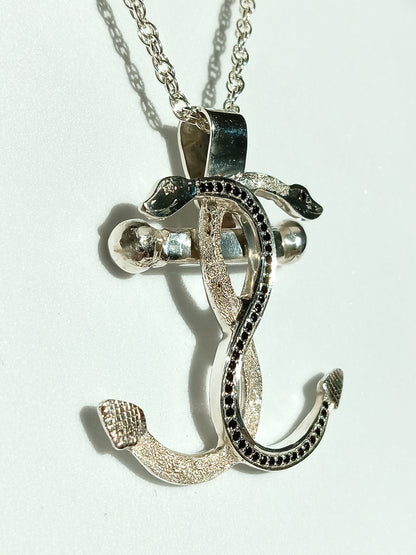 Sterling Silver Double Headed Snake Anchor