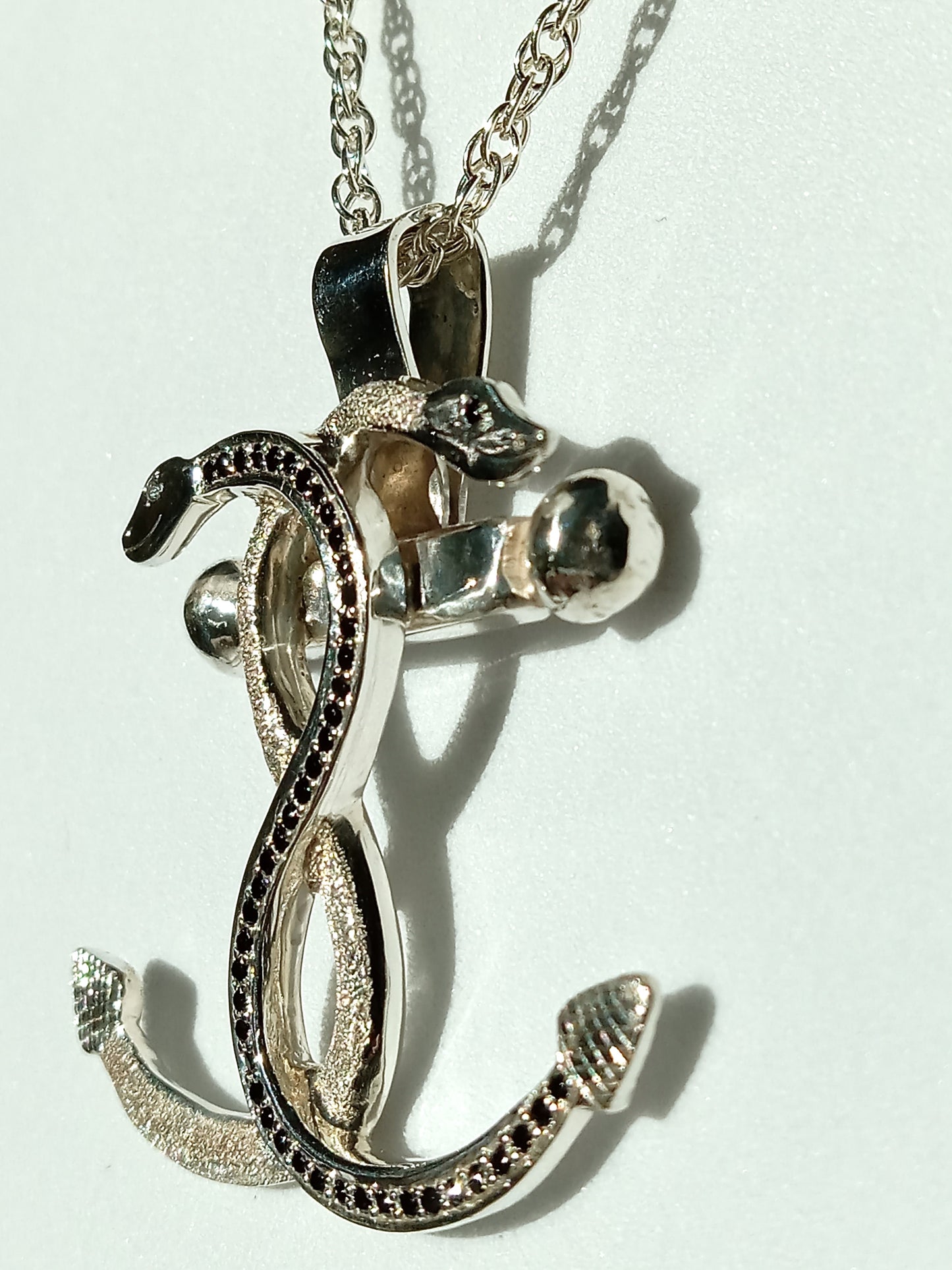 Sterling Silver Double Headed Snake Anchor