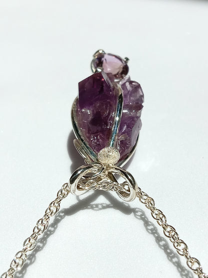 Sterling Silver Amethyst Point Necklace