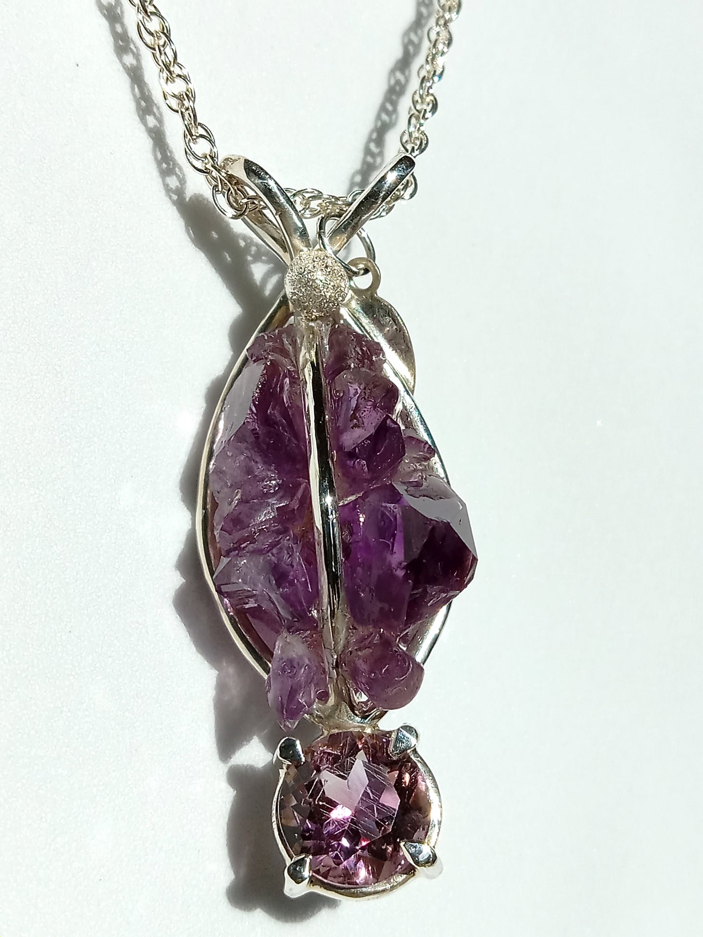 Sterling Silver Amethyst Point Necklace