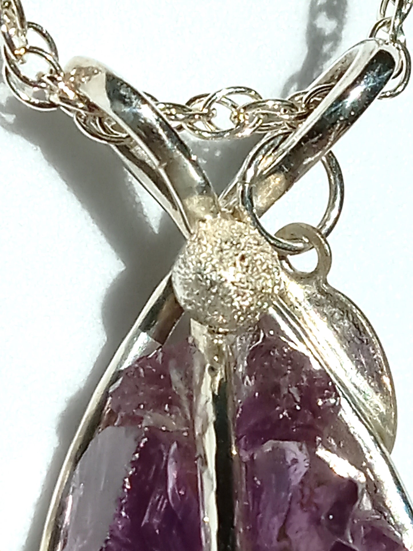 Sterling Silver Amethyst Point Necklace