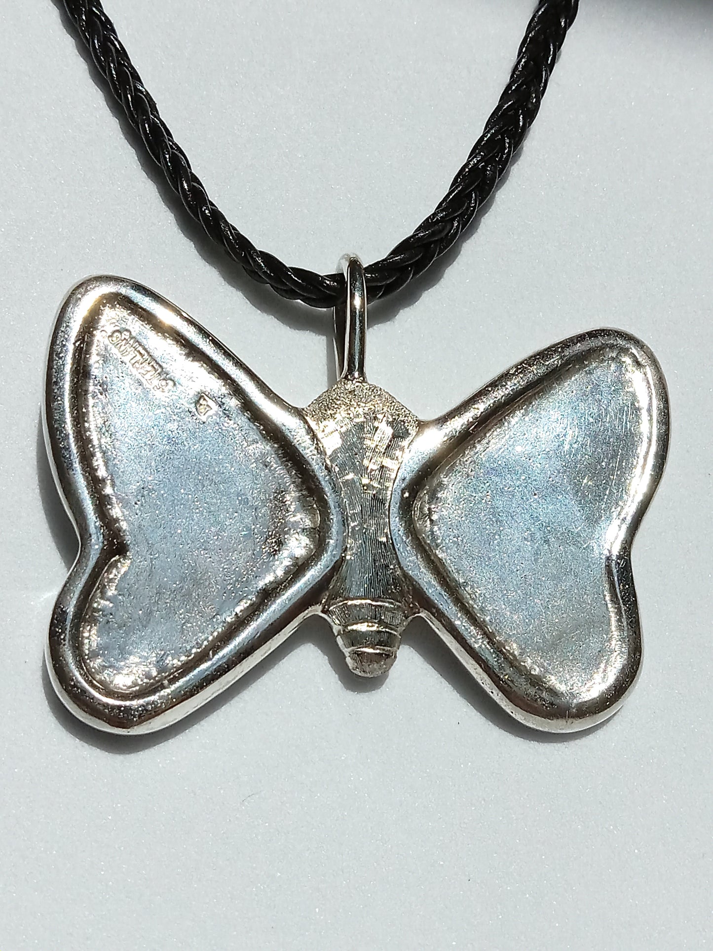 Sterling Silver Butterfly and Blue Zirconia Necklace