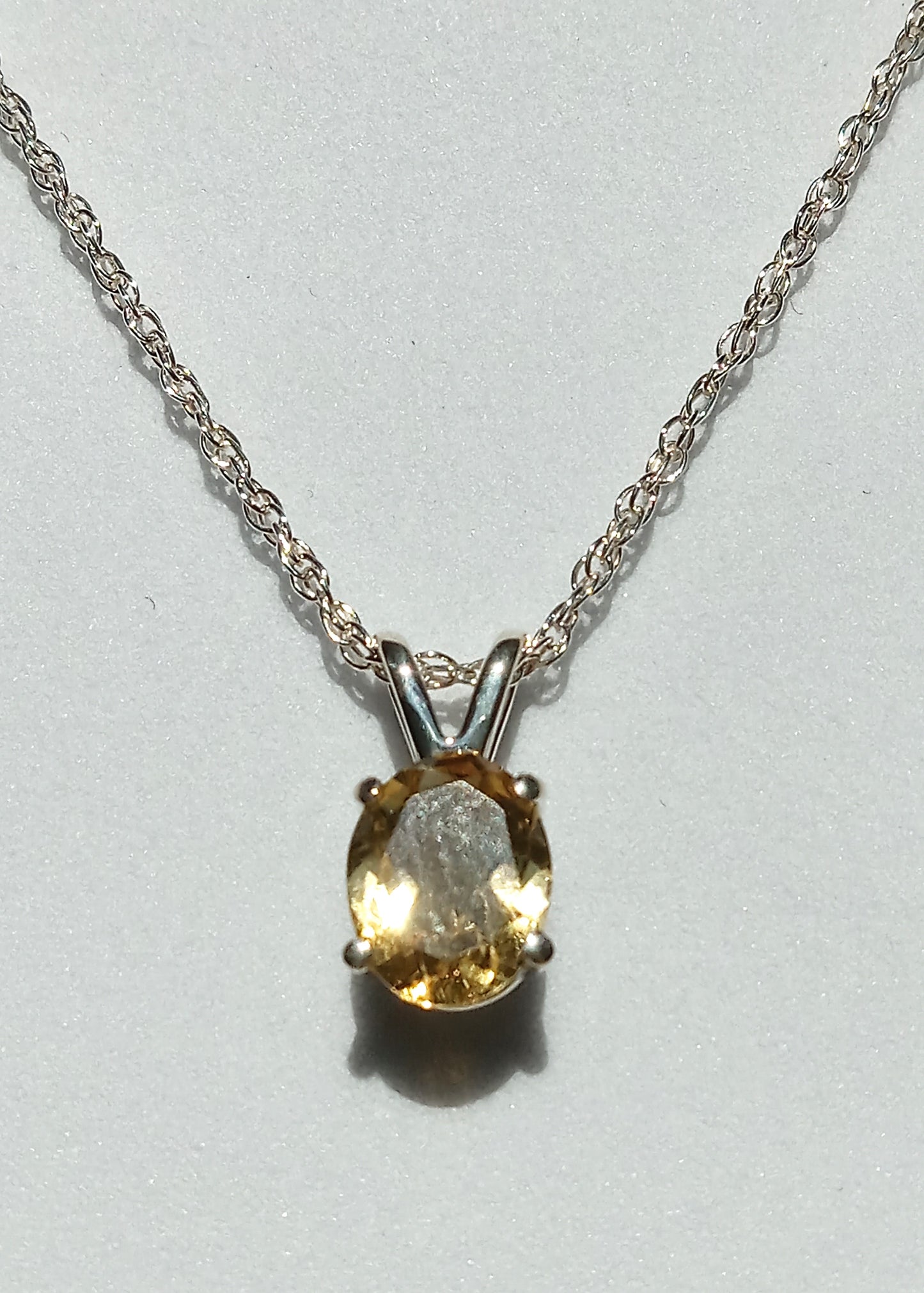 Sterling Silver and Citrine Necklace