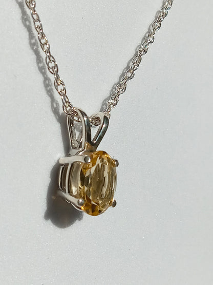 Sterling Silver and Citrine Necklace