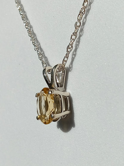 Sterling Silver and Citrine Necklace