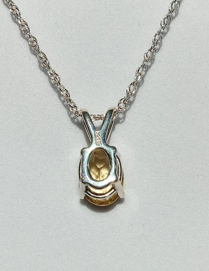 Sterling Silver and Citrine Necklace