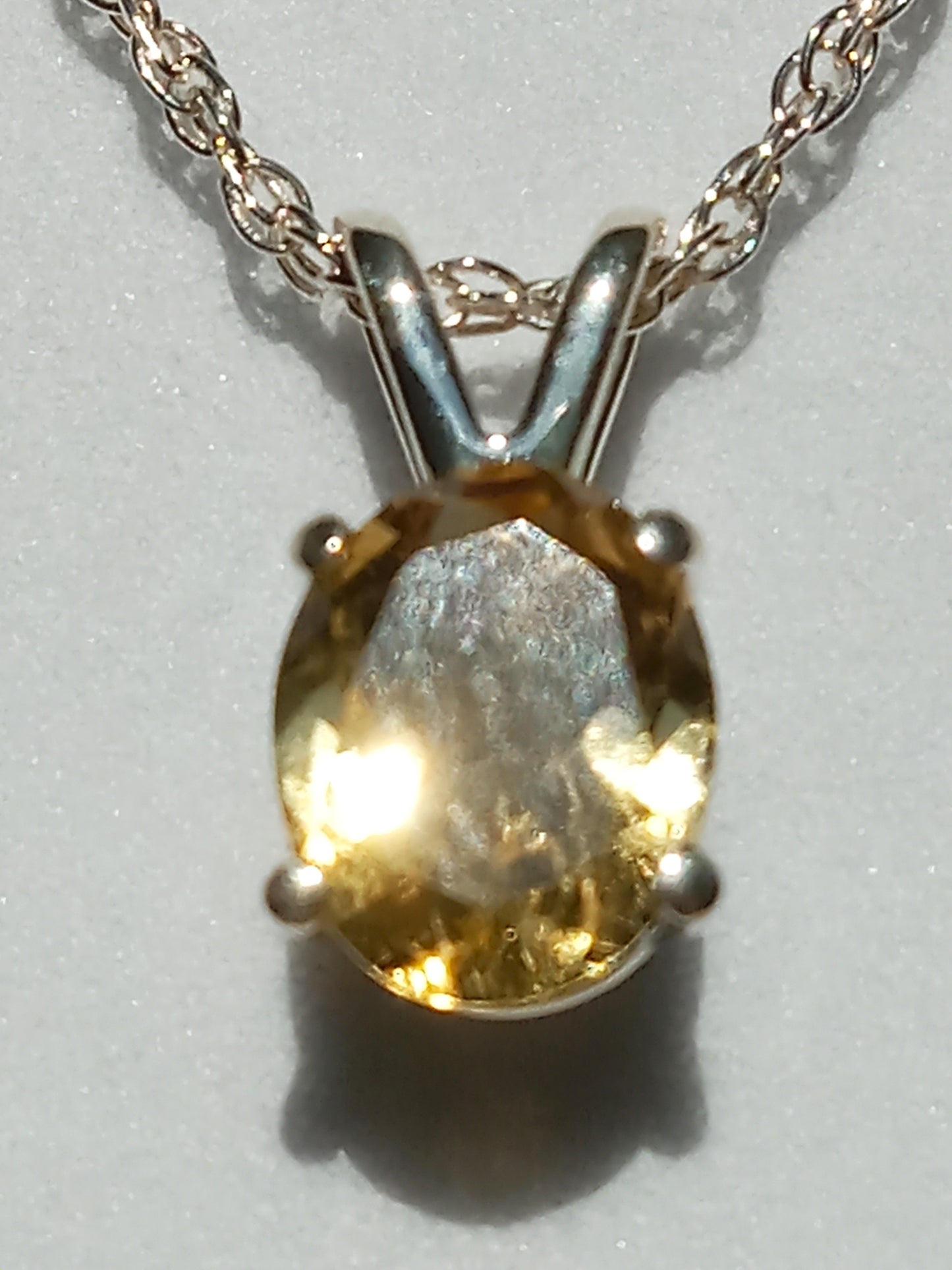 Sterling Silver and Citrine Necklace