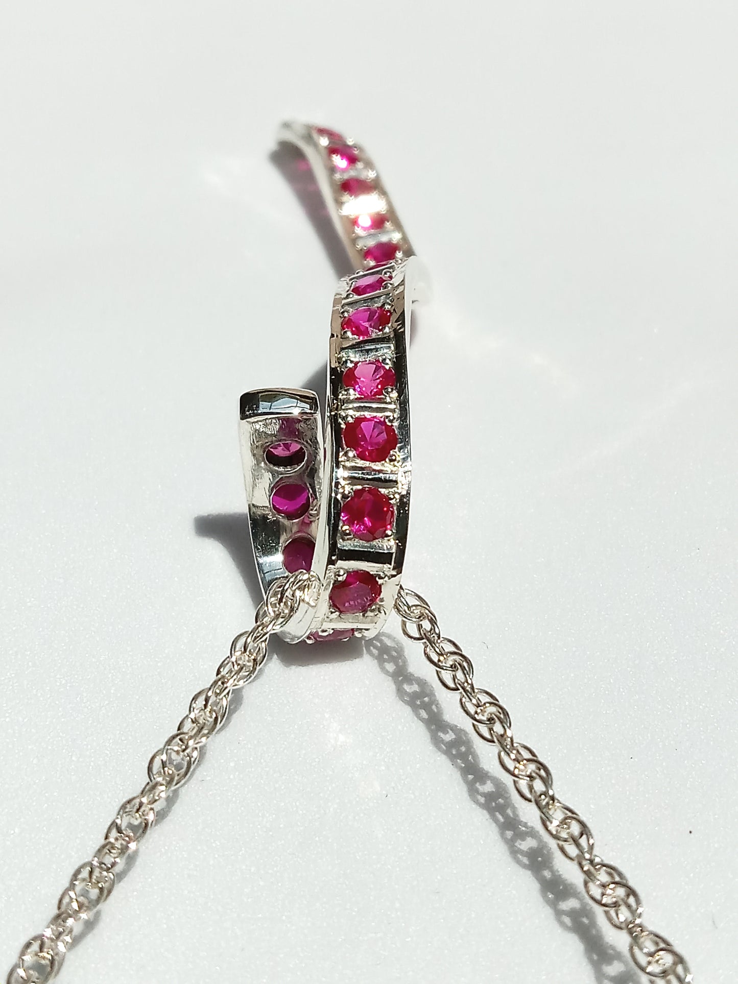 Sterling Silver and Lab Ruby