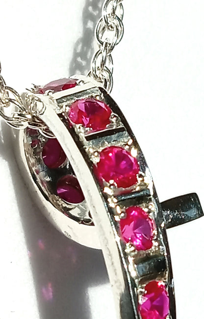 Sterling Silver and Lab Ruby