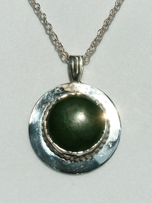 Sterling Silver and Jade Necklace