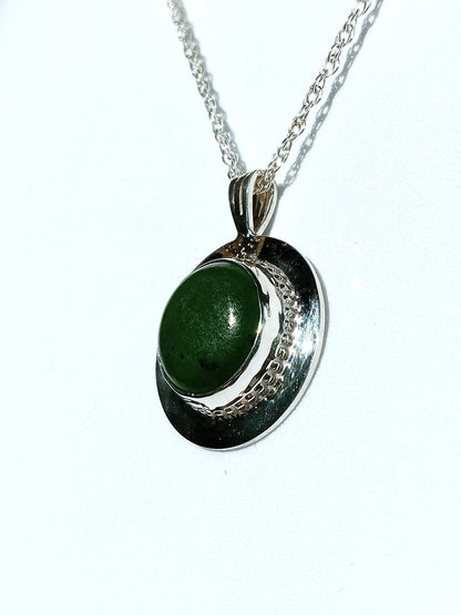 Sterling Silver and Jade Necklace