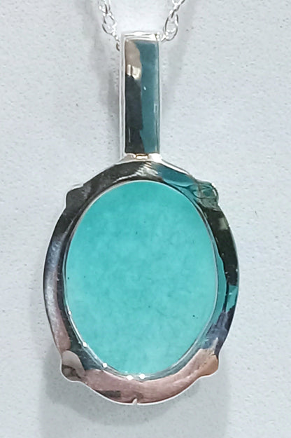 Sterline Silver Amazonite and Pink Tourmaline Pendant