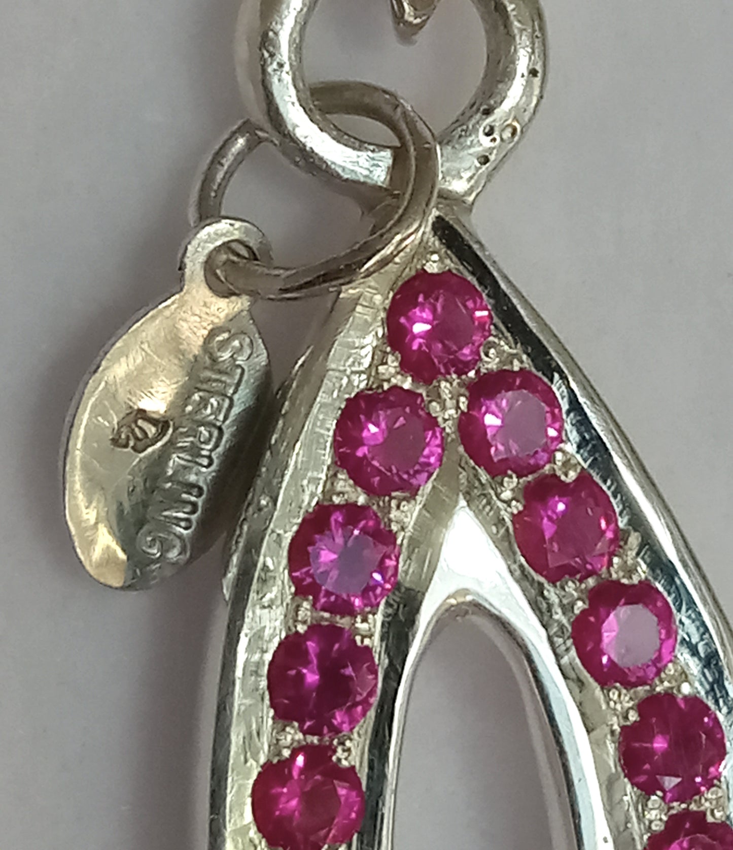 Sterling Silver Sand Casted Ruby Pendant