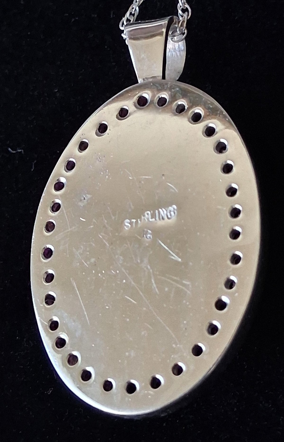 Sterling Silver Moonstone and Ruby Pendant