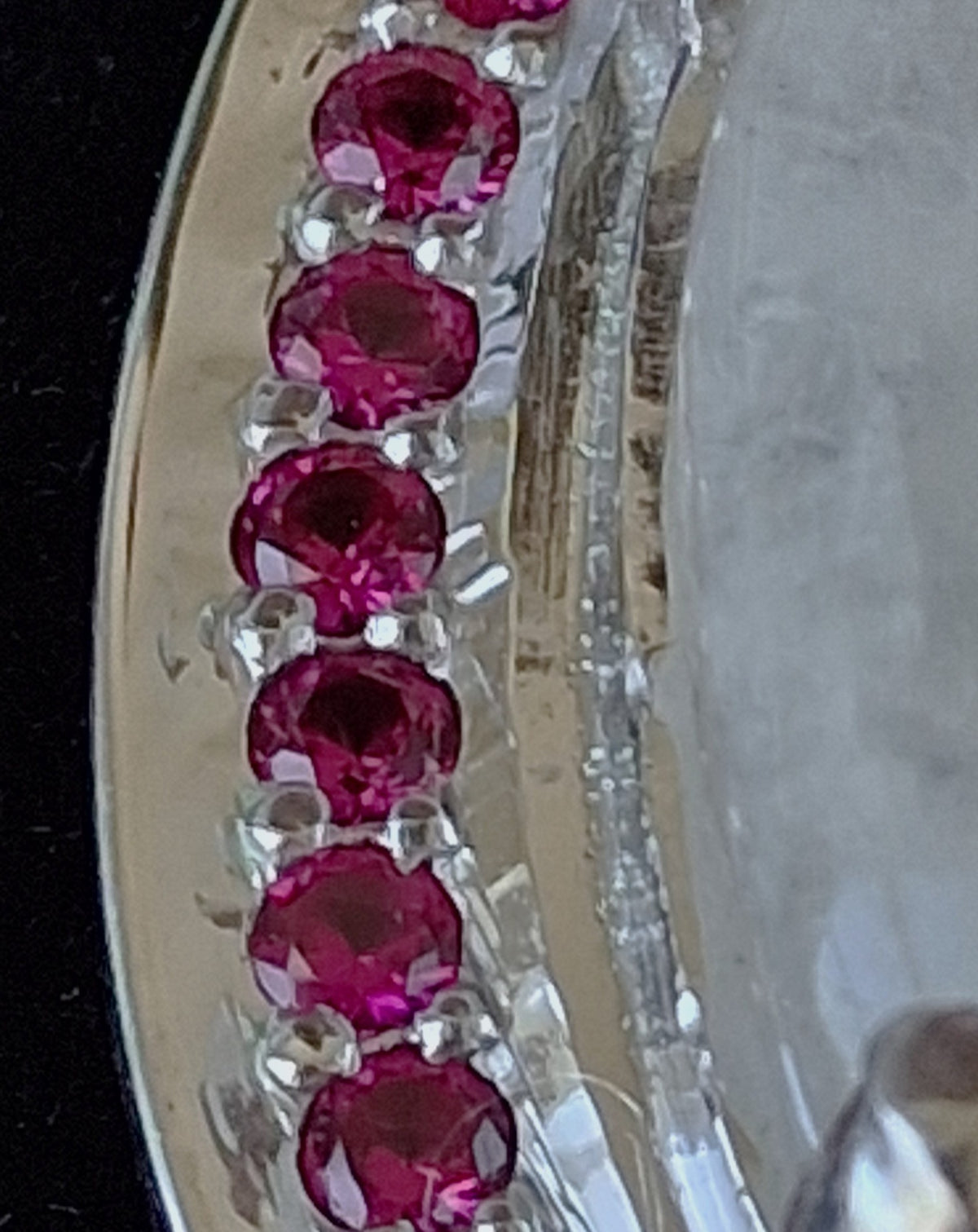 Sterling Silver Moonstone and Ruby Pendant